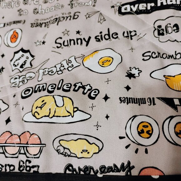Gudetama Bag Large 10"x12"x5" Quilted Fabric Cosmetic Pouch Lunch Bag Projects - Picture 6 of 8